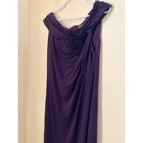 Connected Apparel Women's Dress Size 14 Purple Evening Ruched - Picture 3 of 7